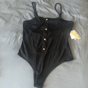 Black button bodysuit